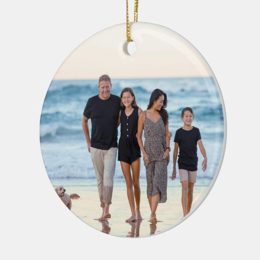 Creëer uw eigen aangepaste 2 foto dubbelzijdig keramisch ornament (Links)