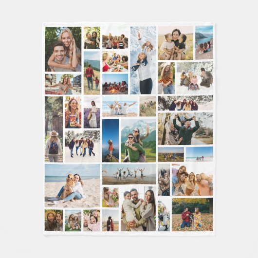 Creëer Uw Eigen Aangepaste 36 Fotocollage Fleece Deken (Voorkant)