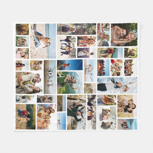 Creëer Uw Eigen Aangepaste 36 Fotocollage Fleece Deken (Voorkant (Horizontaal))