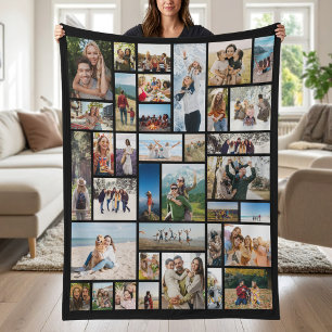 Creëer Uw Eigen Aangepaste 36 Fotocollage Fleece Deken