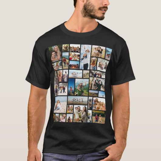 Creëer Uw Eigen Aangepaste 36 Fotocollage T-shirt (Voorkant)