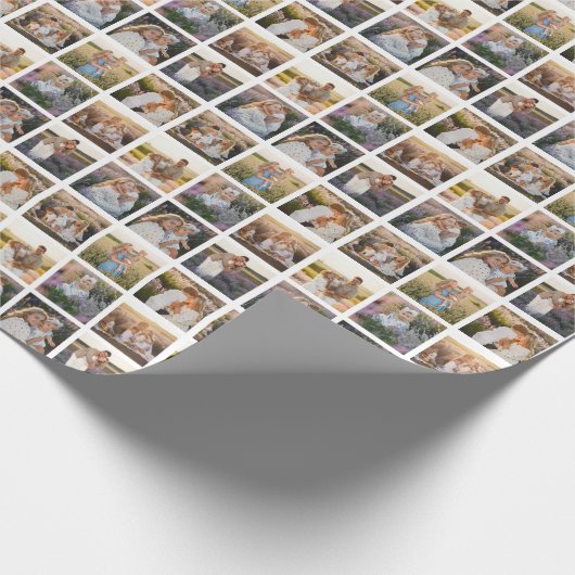 Creëer uw eigen aangepaste 9-fotorooster cadeaupapier (Hoek)