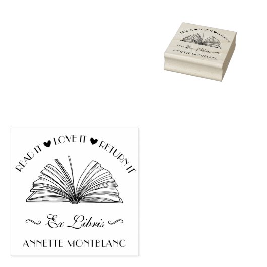Creëer Uw eigen aangepaste afbeelding Ex Libris Bo Rubberstempel (Gestempeld)