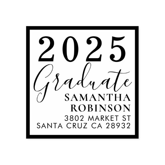 Creëer Uw eigen aangepaste Afstuderen retouradres Rubberstempel (Afrduk)