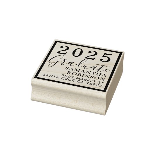 Creëer Uw eigen aangepaste Afstuderen retouradres Rubberstempel (Stempel)