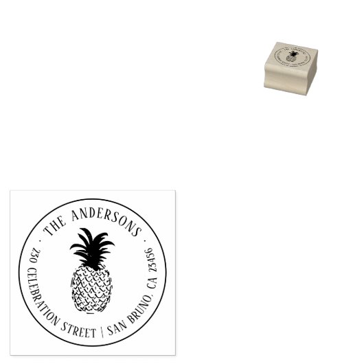 Creëer Uw eigen aangepaste anananassortiment retou Rubberstempel (Gestempeld)