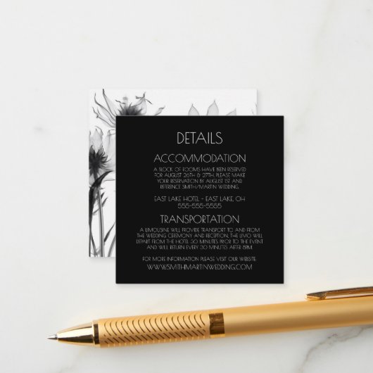 Creëer Uw Eigen Aangepaste B & W X-Ray Wildflowers Informatiekaartje (Voorkant / Achterkant in situ)