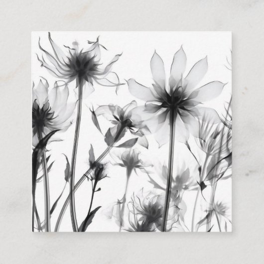 Creëer Uw Eigen Aangepaste B & W X-Ray Wildflowers Informatiekaartje (Achterkant)