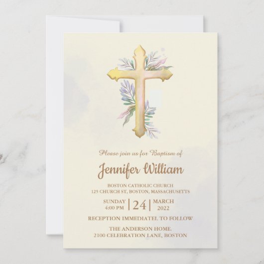 Creëer uw eigen aangepaste baptisme kaart (Voorkant)