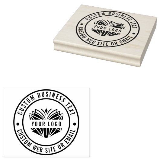 Creëer Uw eigen aangepaste bedrijfsnaam Logo LARGE Rubberstempel (Gestempeld)