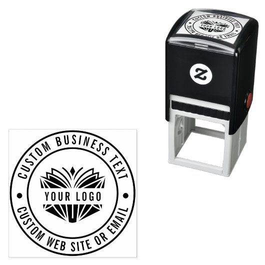 Creëer Uw eigen aangepaste bedrijfsnaam Logo Websi Zelfinktende Stempel (In situ)