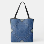 Creëer Uw eigen aangepaste blauw  Denim Print Tote Bag (Achterkant)