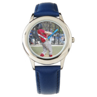 Creëer Uw eigen aangepaste blauw genummerde omlijs Horloge