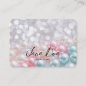 Creëer uw eigen aangepaste blauwe en roze parels visitekaartje (Voorkant)