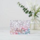 Creëer uw eigen aangepaste blauwe en roze parels visitekaartje (Staand voorkant)