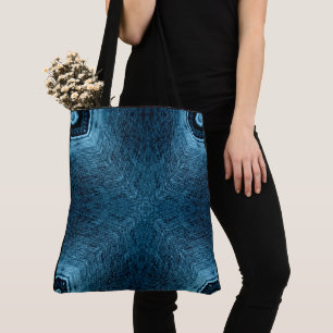 Creëer Uw eigen aangepaste blauwe gespiegelde X-pa Tote Bag