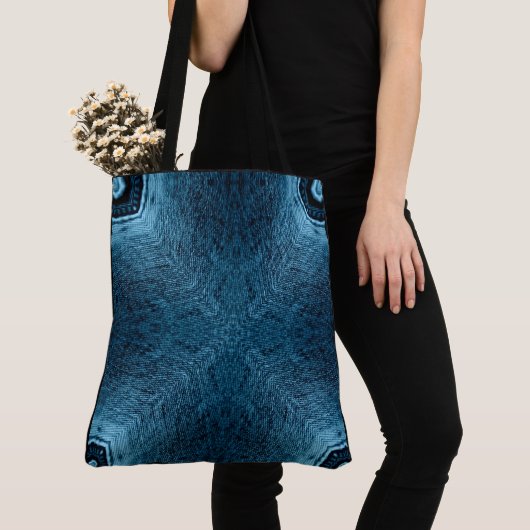 Creëer Uw eigen aangepaste blauwe gespiegelde X-pa Tote Bag (Dichtbij)