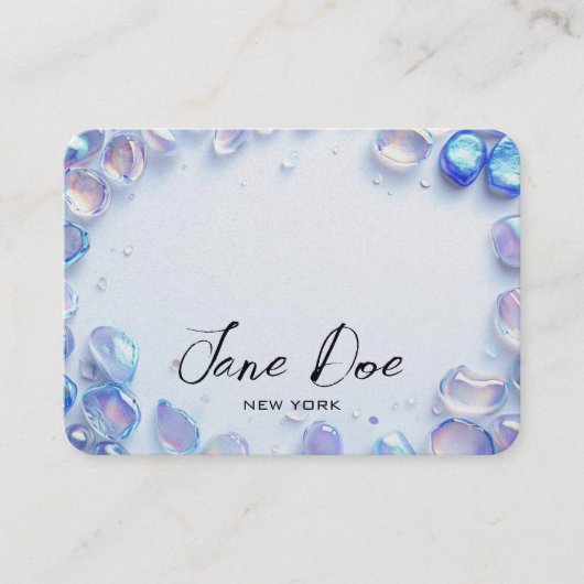 Creëer uw eigen aangepaste blauwe opaalstenen visitekaartje (Voorkant)