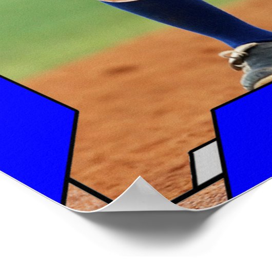 Creëer Uw eigen aangepaste blauwe sport Foto Poste Poster (Hoek)