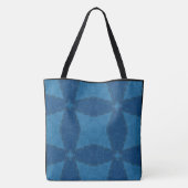 Creëer uw eigen aangepaste Blue Pattern Retro Tote Bag (Achterkant)