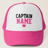 Creëer Uw eigen aangepaste Captain naam Pink Heart Trucker Pet (Voorkant)