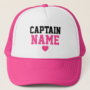 Creëer Uw eigen aangepaste Captain naam Pink Heart Trucker Pet