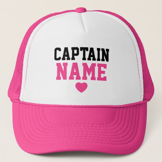 Creëer Uw eigen aangepaste Captain naam Pink Heart Trucker Pet (Voorkant)
