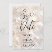 Creëer uw eigen aangepaste champagnekristallen save the date (Voorkant)