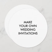 Creëer uw eigen aangepaste cirkel huwelijksuitnodi kaart (Voorkant / Achterkant)