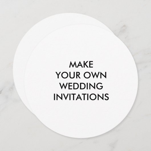 Creëer uw eigen aangepaste cirkel huwelijksuitnodi kaart (Voorkant / Achterkant)