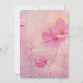 Creëer uw eigen aangepaste delicate roze wilde blo kaart (Achterkant)