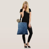 Creëer Uw eigen aangepaste Denim Blue Fade Tote Bag (Op model)