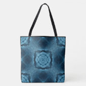 Creëer Uw eigen aangepaste Denim Blue Patch Print Tote Bag (Voorkant)