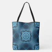 Creëer Uw eigen aangepaste Denim Blue Patch Print Tote Bag (Achterkant)