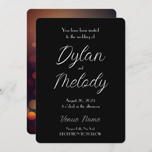 Creëer Uw Eigen Aangepaste Diepe Bokeh Bruiloft Kaart (Voorkant / Achterkant)