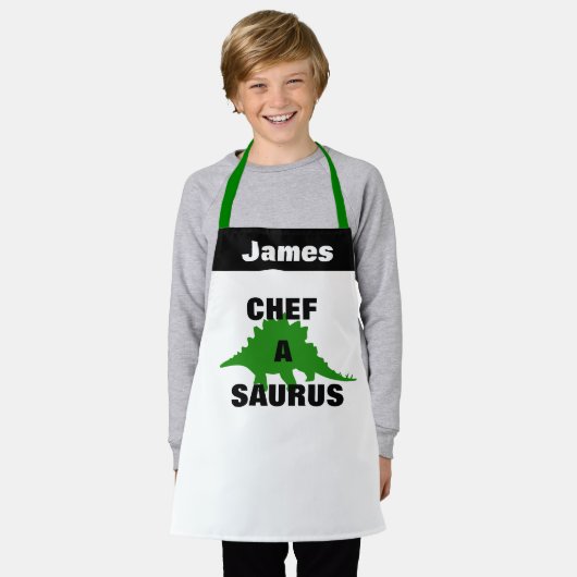 Creëer Uw eigen aangepaste dinosaurusdesign Kinder Schort (Gedragen)