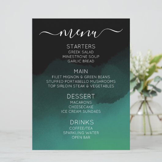 Creëer uw eigen aangepaste donker gekleurde ombré menu (Staand voorkant)