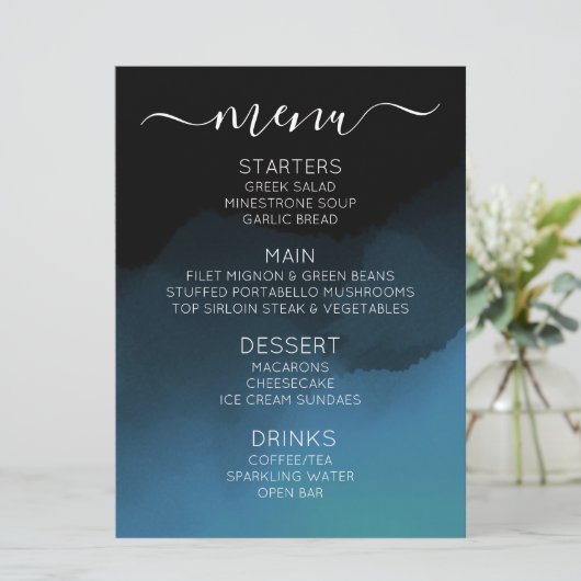 Creëer uw eigen aangepaste donker gekleurde ombré menu (Staand voorkant)