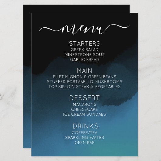 Creëer uw eigen aangepaste donker gekleurde ombré menu (Voorkant / Achterkant)