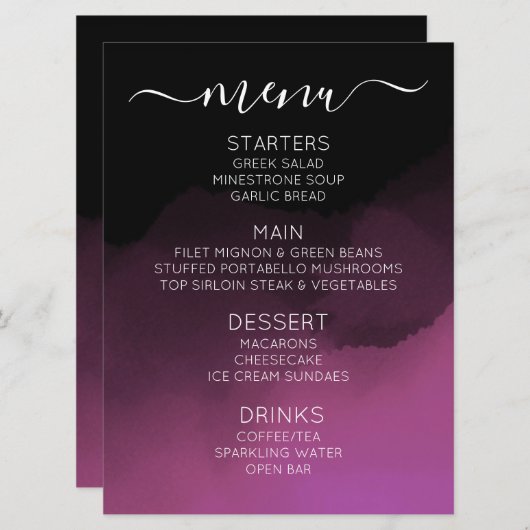 Creëer uw eigen aangepaste donker gekleurde ombré menu (Voorkant / Achterkant)