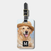 Creëer uw eigen aangepaste eenvoudige fotomonogram bagagelabel (Voorkant verticaal)