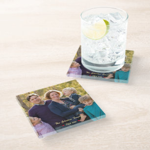 Creëer uw eigen aangepaste familie foto glas Onder Glazen Onderzetter