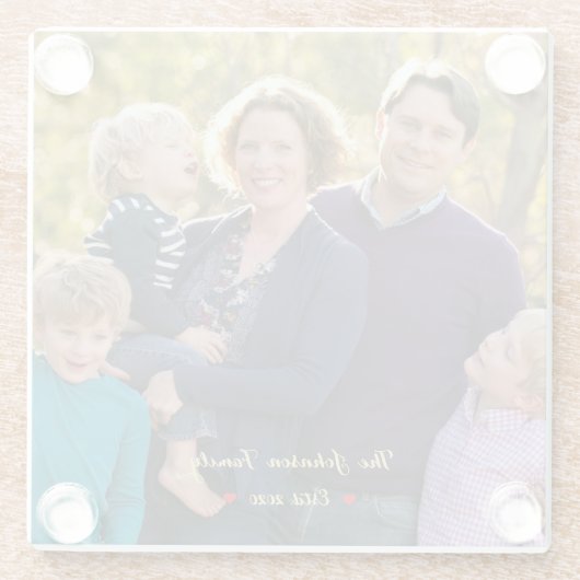 Creëer uw eigen aangepaste familie foto glas Onder Glazen Onderzetter (Achterkant)