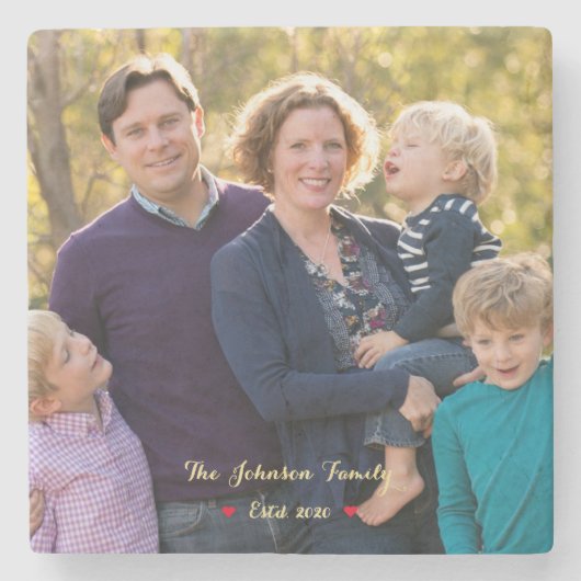 Creëer uw eigen aangepaste familie foto stenen Ond Stenen Onderzetter (Voorkant)