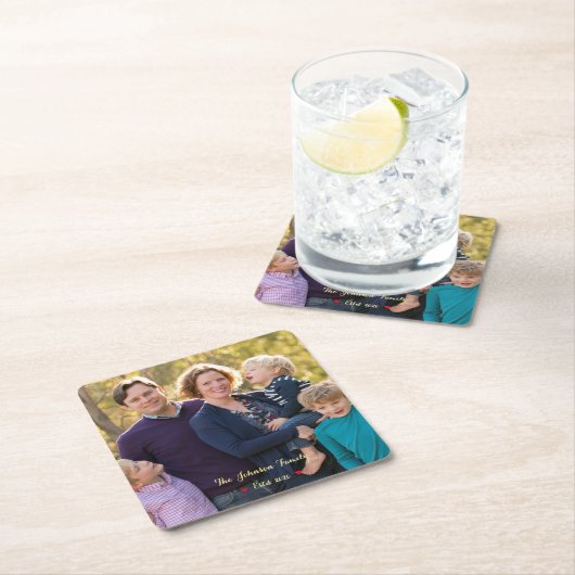 Creëer uw eigen aangepaste familie fotopapier Onde Kartonnen Onderzetters (Insitu)