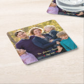 Creëer uw eigen aangepaste familie fotopapier Onde Kartonnen Onderzetters (Schuin)