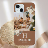 Creëer uw eigen aangepaste familiefoto bruin iPhone 15 case