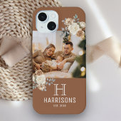 Creëer uw eigen aangepaste familiefoto bruin iPhone 15 case
