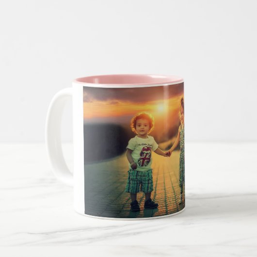 Creëer Uw eigen aangepaste familiefoto  Tweekleurige Koffiemok (Voorkant links)