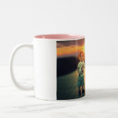 Creëer Uw eigen aangepaste familiefoto Tweekleurige Koffiemok (Links)